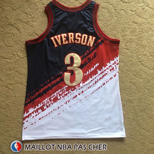 Maillot Philadelphia 76ers Allen Iverson Mitchell & Ness Noir Rouge
